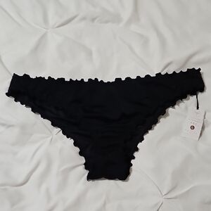 Black Ruffled Bikini Bottom
